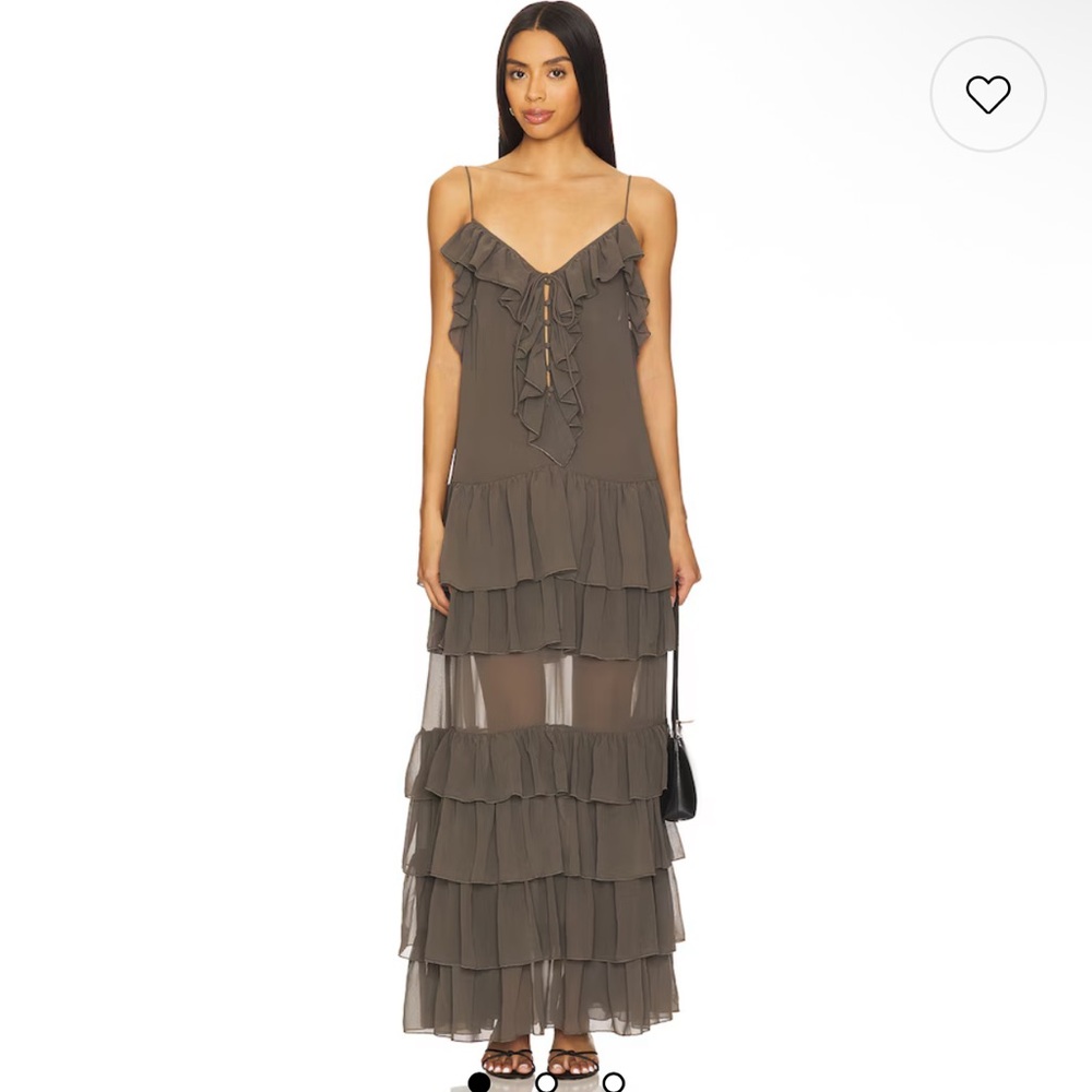 Ronny Kobo Giselle Dress in Pebble NWT Size Small Olive Green Maxi Dress